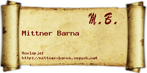 Mittner Barna névjegykártya