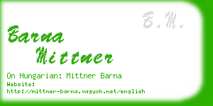 barna mittner business card